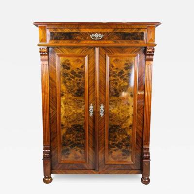 19th Century Nutwood Half Cabinet Vertiko Austria circa 1880