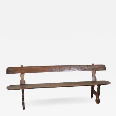 19th Century Oak Antique Rustic Bench