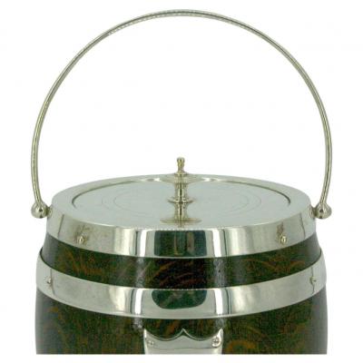 19th Century Oak Ceramic Ice Bucket