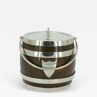 19th Century Oak Ceramic Ice Bucket