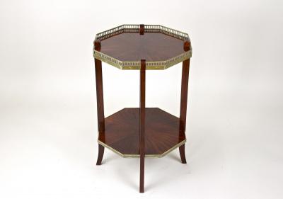 19th Century Octagonal Mahogany Side Table Napoleon III France circa 1870