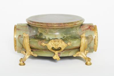19th Century Onyx Gilt Three Piece Clock Garniture