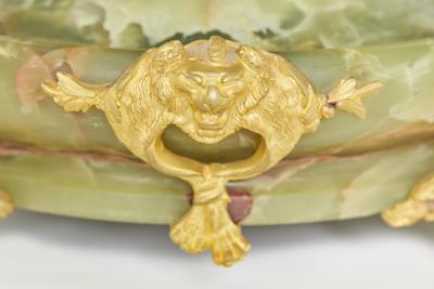 19th Century Onyx Gilt Three Piece Clock Garniture