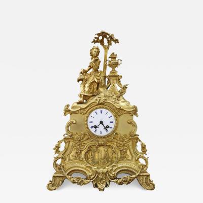 19th Century Ormolu Gilt Bronze Antique Table Clock