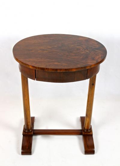 19th Century Oval Biedermeier Nutwood Side Table Austria circa 1830