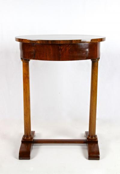 19th Century Oval Biedermeier Nutwood Side Table Austria circa 1830