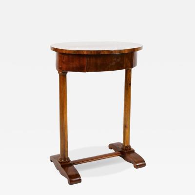 19th Century Oval Biedermeier Nutwood Side Table Austria circa 1830