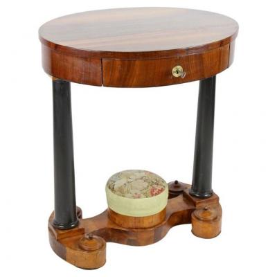 19th Century Oval Biedermeier Side Table Nutwood Hungary circa 1835
