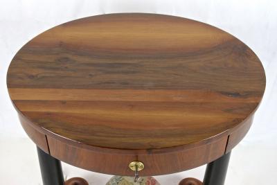 19th Century Oval Biedermeier Side Table Nutwood Hungary circa 1835