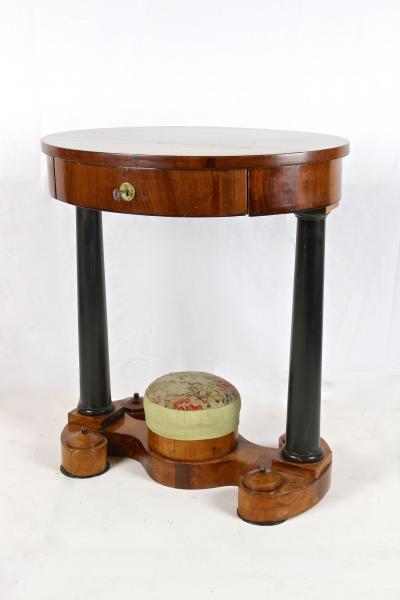 19th Century Oval Biedermeier Side Table Nutwood Hungary circa 1835