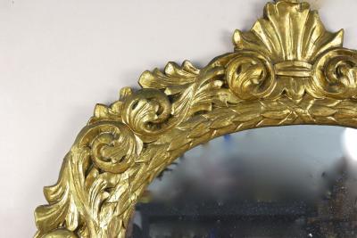 19th Century Oval Gilt Florentine Mirror Original Mirror Plate AT ca 1810