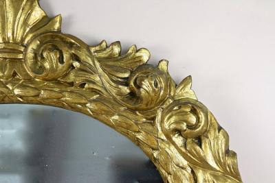 19th Century Oval Gilt Florentine Mirror Original Mirror Plate AT ca 1810
