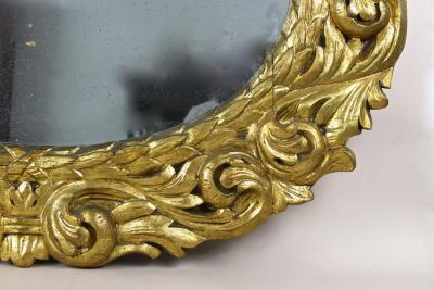 19th Century Oval Gilt Florentine Mirror Original Mirror Plate AT ca 1810