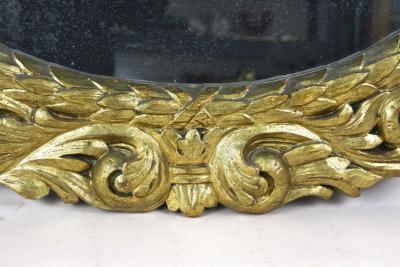 19th Century Oval Gilt Florentine Mirror Original Mirror Plate AT ca 1810