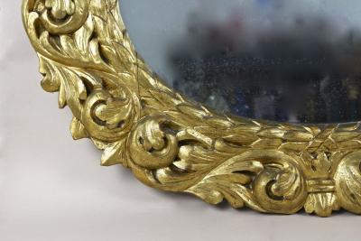 19th Century Oval Gilt Florentine Mirror Original Mirror Plate AT ca 1810