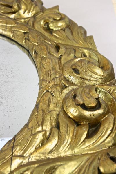 19th Century Oval Gilt Florentine Mirror Original Mirror Plate AT ca 1810