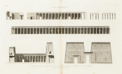 19th Century Page from Napoleon Thebes Engravings