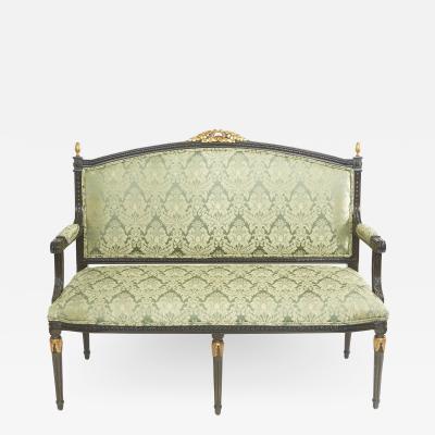 19th Century Painted Giltwood Framed Settee