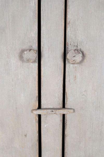 19th Century Painted Primitive Corner Cupboard