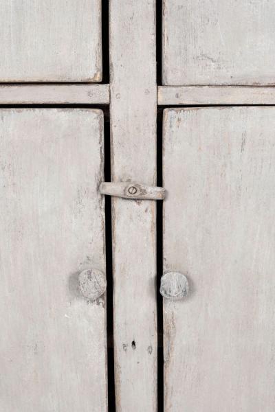 19th Century Painted Primitive Corner Cupboard