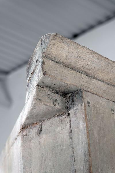 19th Century Painted Primitive Corner Cupboard