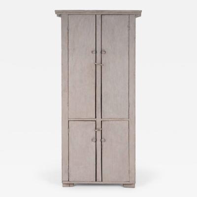19th Century Painted Primitive Corner Cupboard