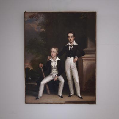 19th Century Painting of Young Friends