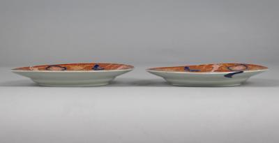 19th Century Pair Chinese Porcelain Peacock Plates