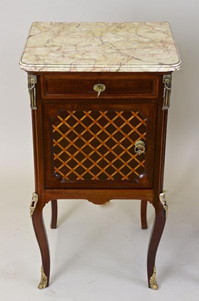 19th Century Pair Of Transitional Nightstands Side Tables France ca 1870
