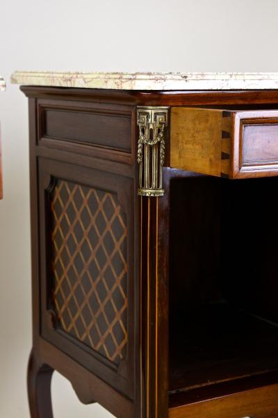 19th Century Pair Of Transitional Nightstands Side Tables France ca 1870
