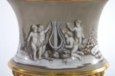 19th Century Pair Porcelain Vases Urns a Pair