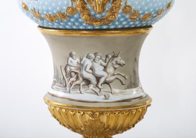 19th Century Pair Porcelain Vases Urns a Pair
