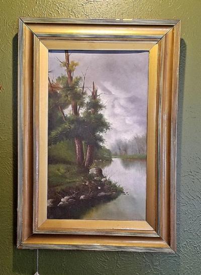 19th Century Pair of British Oils on Canvas of River and Forest Scenes
