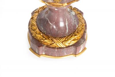 19th Century Pair of French Louis XVI Style Antique Bronze Violet Marble Vases