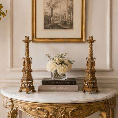 19th Century Pair of Italian Grand Tour Antique Bronze Candlesticks