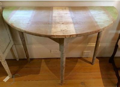 19th Century Pair of Swedish Demilune Consoles