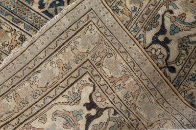19th Century Persian Meshad Botanic Handwoven Wool Rug