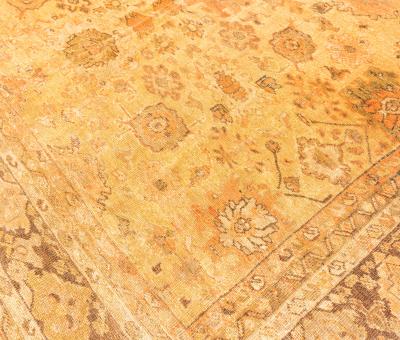 19th Century Persian Sultanabad Botanic Handmade Wool Rug