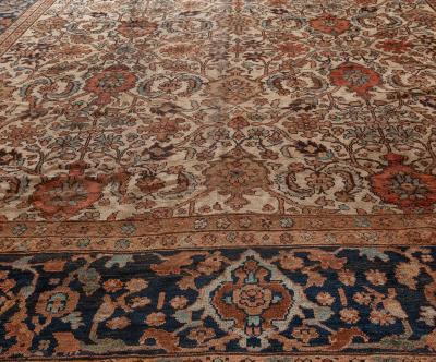 19th Century Persian Sultanabad Hand Knotted Wool Rug