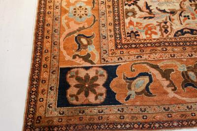 19th Century Persian Sultanabad Handwoven Wool Carpet