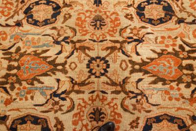 19th Century Persian Sultanabad Handwoven Wool Carpet