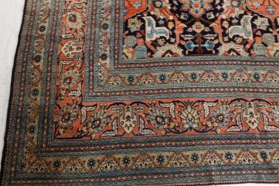 19th Century Persian Tabriz Handwoven Wool Rug