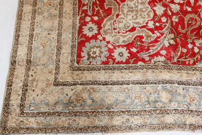 19th Century Persian Tabriz Red Hand Knotted Wool Carpet
