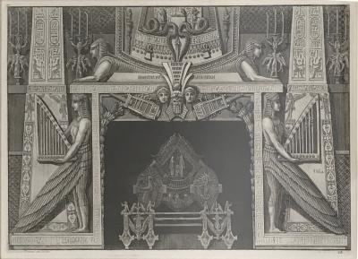 19th Century Piranesi Engraving Design for a Fireplace