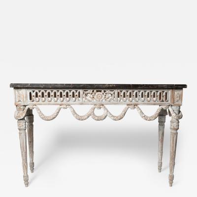 19th Century Provencal Louis XVI Console with Portoro Marble Top