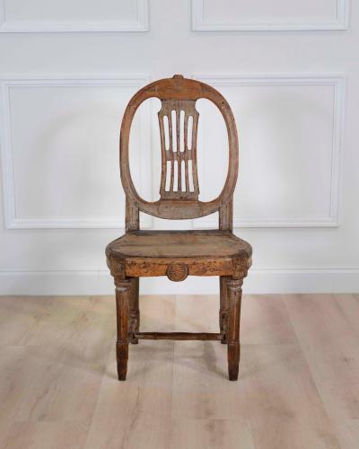 19th Century Provincial Gustavian Chair in Original Paint