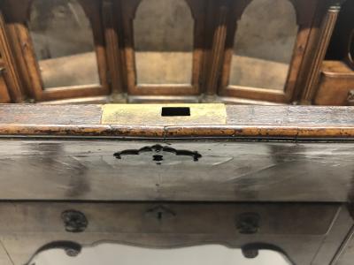19th Century Queen Anne Style Walnut Inlaid Secretary