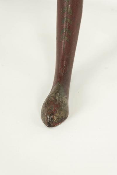 19th Century Red Lacquered Chinoiserie Tilt Top Side Table