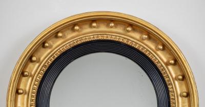 19th Century Regency Giltwood Convex Mirror