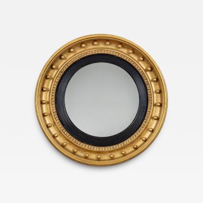 19th Century Regency Giltwood Convex Mirror